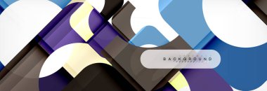 Geometrik kareler afiş soyut. Vektör çizim broşür veya el ilanı, sunum ve web tasarım düzeni için