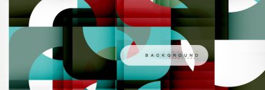 Renkli kareler kompozisyon soyut afiş. Gösterim amacıyla broşür veya el ilanı, sunum ve web tasarım düzeni