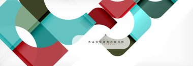 Renkli kareler kompozisyon soyut afiş. Gösterim amacıyla broşür veya el ilanı, sunum ve web tasarım düzeni