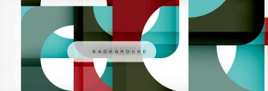 Renkli kareler kompozisyon soyut afiş. Gösterim amacıyla broşür veya el ilanı, sunum ve web tasarım düzeni