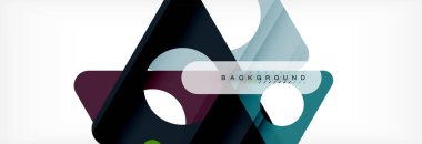 Geometrik arka plan. Modern örtüşen üçgenler. Mesajınız için alışılmadık renkli şekiller. İş veya teknik okul sunuyu, app kapak