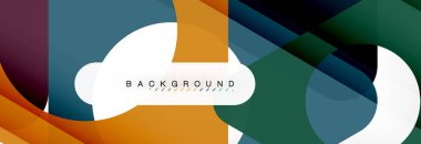 Geometrik arka plan, daireler ve üçgenler şekiller afiş. Gösterim amacıyla broşür veya el ilanı, sunum ve web tasarım düzeni