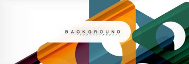 Geometrik arka plan, daireler ve üçgenler şekiller afiş. Gösterim amacıyla broşür veya el ilanı, sunum ve web tasarım düzeni