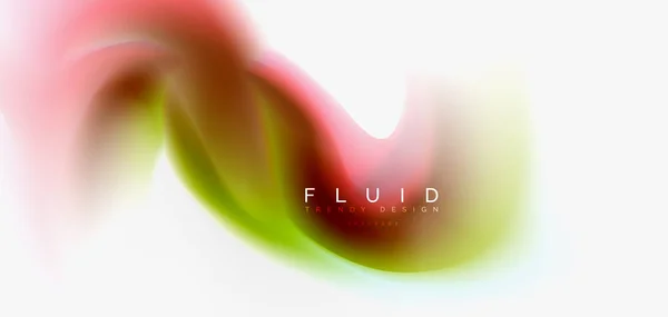 Color flowing wave, trendy liquid design template — Stock Vector