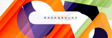 Geometrik arka plan, daireler ve üçgenler şekiller afiş. Gösterim amacıyla broşür veya el ilanı, sunum ve web tasarım düzeni