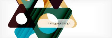 Geometrik arka plan. Modern örtüşen üçgenler. Mesajınız için alışılmadık renkli şekiller. İş veya teknik okul sunuyu, app kapak