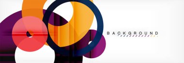 Gri arka plan, modern geometrik desen tasarım renkli halkalar. Vektör iş veya teknoloji tanıtım tasarım şablonu, broşür veya el ilanı desenli veya geometrik web afiş