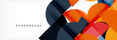 Modern geometrik arka plan - daireler. İş veya teknoloji tanıtım tasarım şablonu, broşür veya el ilanı desenli veya geometrik web afiş