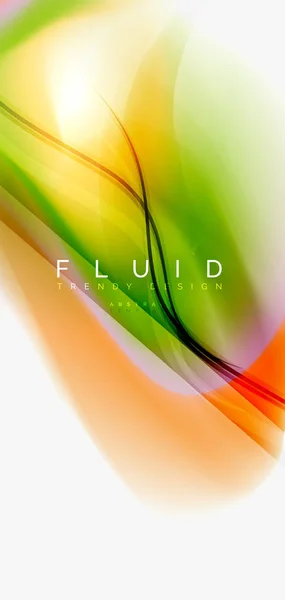 彩色流动波, 时尚液体设计模板 — 图库矢量图片