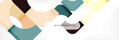 Geometrik kareler afiş soyut. Vektör çizim broşür veya el ilanı, sunum ve web tasarım düzeni için