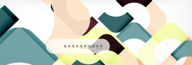 Geometrik kareler afiş soyut. Vektör çizim broşür veya el ilanı, sunum ve web tasarım düzeni için