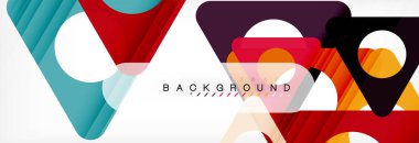 Geometrik arka plan, daireler ve üçgenler şekiller afiş. Gösterim amacıyla broşür veya el ilanı, sunum ve web tasarım düzeni