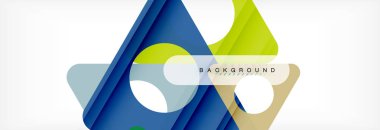 Geometrik arka plan, daireler ve üçgenler şekiller afiş. Gösterim amacıyla broşür veya el ilanı, sunum ve web tasarım düzeni