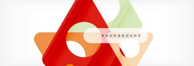 Geometrik arka plan. Modern örtüşen üçgenler. Mesajınız için alışılmadık renkli şekiller. İş veya teknik okul sunuyu, app kapak