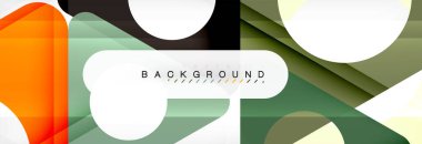 Geometrik arka plan, daireler ve üçgenler şekiller afiş. Gösterim amacıyla broşür veya el ilanı, sunum ve web tasarım düzeni