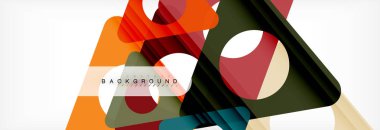 Geometrik arka plan. Modern örtüşen üçgenler. Mesajınız için alışılmadık renkli şekiller. İş veya teknik okul sunuyu, app kapak