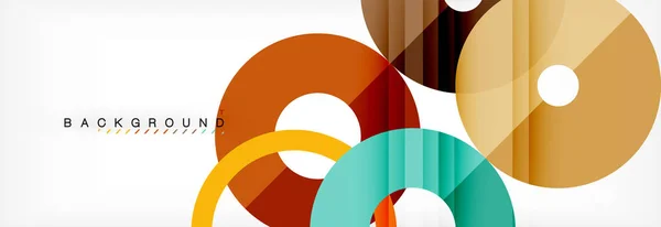 Bunte Ringe auf grauem Hintergrund, modernes geometrisches Muster-Design. Designvorlage für Geschäfts- oder Technologiepräsentationen, Broschüre oder Flyer oder geometrisches Web-Banner — Stockvektor