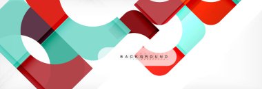 Geometrik kareler afiş soyut. Vektör çizim broşür veya el ilanı, sunum ve web tasarım düzeni için