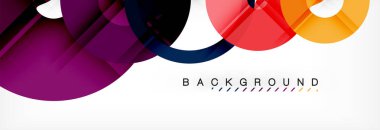 Gri arka plan, modern geometrik desen tasarım renkli halkalar. Vektör iş veya teknoloji tanıtım tasarım şablonu, broşür veya el ilanı desenli veya geometrik web afiş