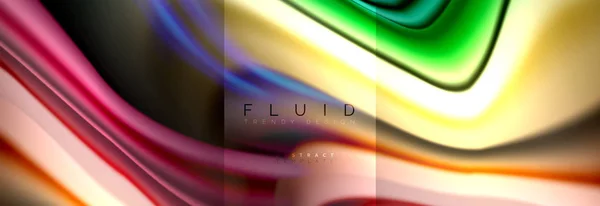 Rainbow fluid abstract shapes, liquid colors design, colorful marble or plastic wavy texture background, multicolored template for business or technology presentation or web brochure cover design — Stock Vector