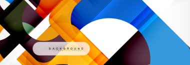 Geometrik kareler afiş soyut. Vektör çizim broşür veya el ilanı, sunum ve web tasarım düzeni için