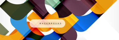 Geometrik kareler afiş soyut. Vektör çizim broşür veya el ilanı, sunum ve web tasarım düzeni için