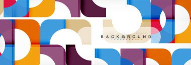 Renkli kareler kompozisyon soyut afiş. Gösterim amacıyla broşür veya el ilanı, sunum ve web tasarım düzeni