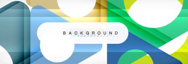 Geometrik arka plan, daireler ve üçgenler şekiller afiş. Gösterim amacıyla broşür veya el ilanı, sunum ve web tasarım düzeni