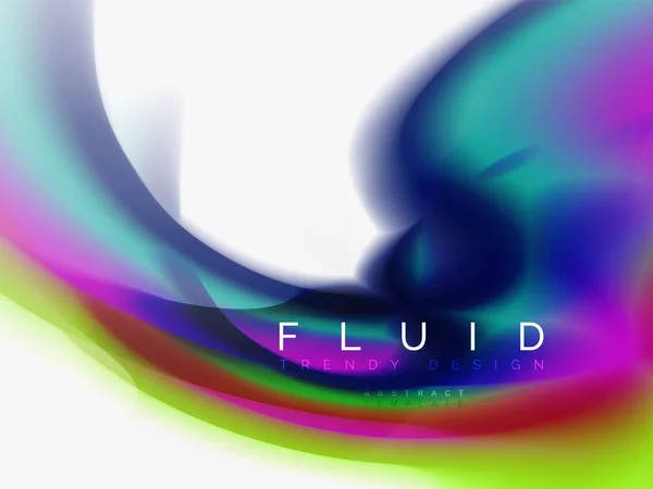 Resumo de fundo - fluxo de onda de cores líquidas — Vetor de Stock