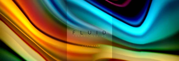 Rainbow fluid abstract shapes, liquid colors design, colorful marble or plastic wavy texture background, multicolored template for business or technology presentation or web brochure cover design — Stock Vector