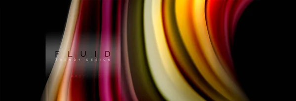 Рідкі кольори абстрактний фон барвистий плакат, скручений рідкий дизайн на фоні чорного, барвистого мармуру або текстури пластикової хвилі, різнокольоровий шаблон для презентації бізнесу або технологій або Інтернету — стоковий вектор