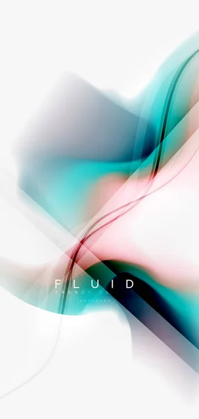 Mezcla de flujo de color líquido fondo abstracto. Plantilla de diseño abstracto de moda para presentación de negocios o tecnología, póster de Internet o portada de folleto web, papel pintado — Vector de stock