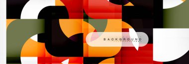 Renkli kareler kompozisyon soyut afiş. Gösterim amacıyla broşür veya el ilanı, sunum ve web tasarım düzeni