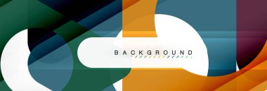 Geometrik arka plan, daireler ve üçgenler şekiller afiş. Gösterim amacıyla broşür veya el ilanı, sunum ve web tasarım düzeni