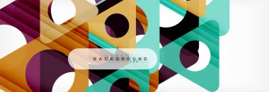 Geometrik arka plan, daireler ve üçgenler şekiller afiş. Gösterim amacıyla broşür veya el ilanı, sunum ve web tasarım düzeni