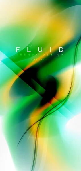 Flüssigkeit fließende Welle abstrakter Hintergrund — Stockvektor