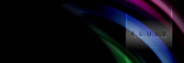 Cartel colorido de fondo abstracto de colores fluidos, diseño líquido retorcido en negro, mármol colorido o fondo de textura de onda de plástico, plantilla multicolor para presentación de negocios o tecnología o web — Archivo Imágenes Vectoriales