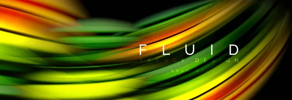 Fluido ondulante fluido colori effetto movimento, sfondo olografico astratto. Illustrazione vettoriale — Vettoriale Stock