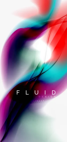 Fluido fluindo onda fundo abstrato — Vetor de Stock