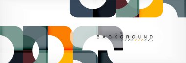 Geometrik kareler afiş soyut. Vektör çizim broşür veya el ilanı, sunum ve web tasarım düzeni için