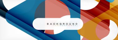 Geometrik arka plan, daireler ve üçgenler şekiller afiş. Gösterim amacıyla broşür veya el ilanı, sunum ve web tasarım düzeni