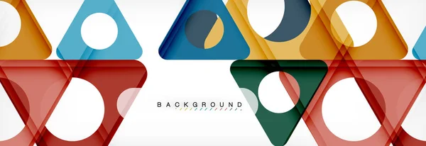 Geometrisk bakgrund, cirklar och trianglar former banner. Illustration för företagsbroschyr eller flyer, presentation och web design layout — Stock vektor