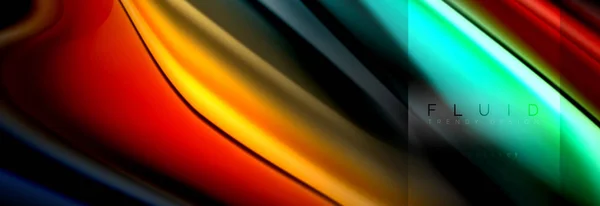 Rainbow vätska abstrakta former, flytande färger design, färgglada marmor eller plast vågig textur bakgrund, mångfärgade mall för företag eller teknik presentation eller web broschyr omslagsdesign — Stock vektor