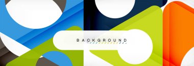 Geometrik arka plan, daireler ve üçgenler şekiller afiş. Gösterim amacıyla broşür veya el ilanı, sunum ve web tasarım düzeni