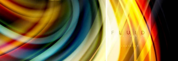Couleurs Fluides Fond Abstrait Poster Coloré Conception Liquide Torsadée Sur — Image vectorielle