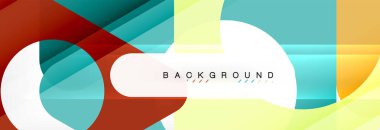 Geometrik arka plan, daireler ve üçgenler şekiller afiş. Gösterim amacıyla broşür veya el ilanı, sunum ve web tasarım düzeni