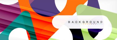 Geometrik arka plan, daireler ve üçgenler şekiller afiş. Gösterim amacıyla broşür veya el ilanı, sunum ve web tasarım düzeni