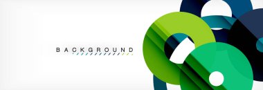 Gri arka plan, modern geometrik desen tasarım renkli halkalar. Vektör iş veya teknoloji tanıtım tasarım şablonu, broşür veya el ilanı desenli veya geometrik web afiş