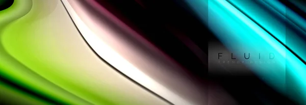 Formas abstractas fluidas del arco iris, diseño de colores líquidos, mármol colorido o fondo de textura ondulada de plástico, plantilla multicolor para presentación de negocios o tecnología o diseño de cubierta de folleto web — Vector de stock
