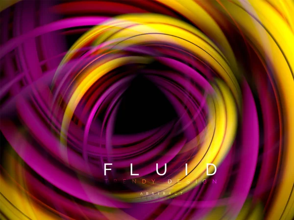 Fondo abstracto de onda lisa fluida, concepto de movimiento de color brillante que fluye, plantilla de diseño abstracto de moda para presentación de negocios o tecnología o cubierta de folleto web, papel pintado — Vector de stock